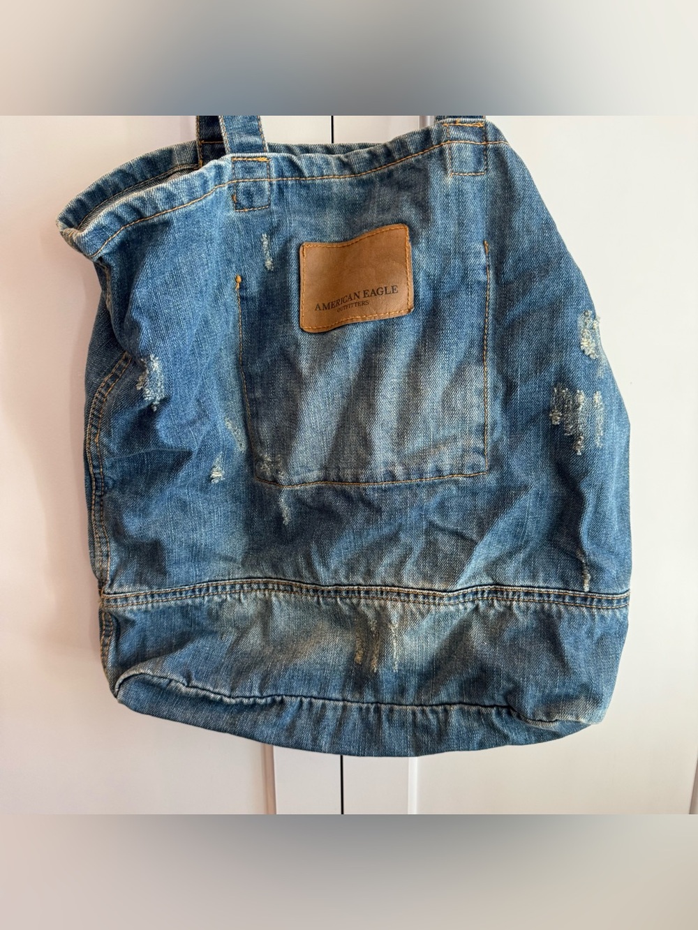American Eagle Outfitters Distressed Denim Tote Bag NWT